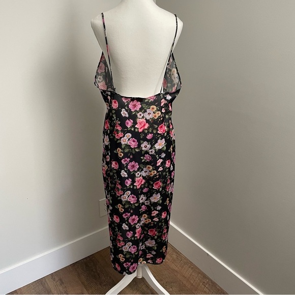 Vintage Cachet 90's Y2K Floral Lingerie Slip Dress Lace Trim Midi Length - Picture 3 of 7